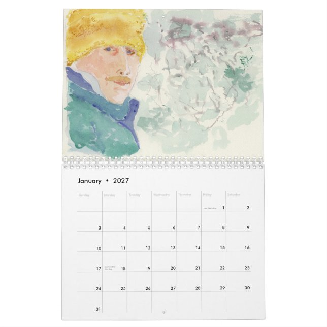 Calendrier Mural rayures (Jan 2027)