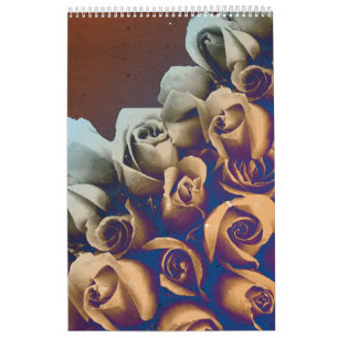 Calendrier Mural Roses grunges psychédéliques
