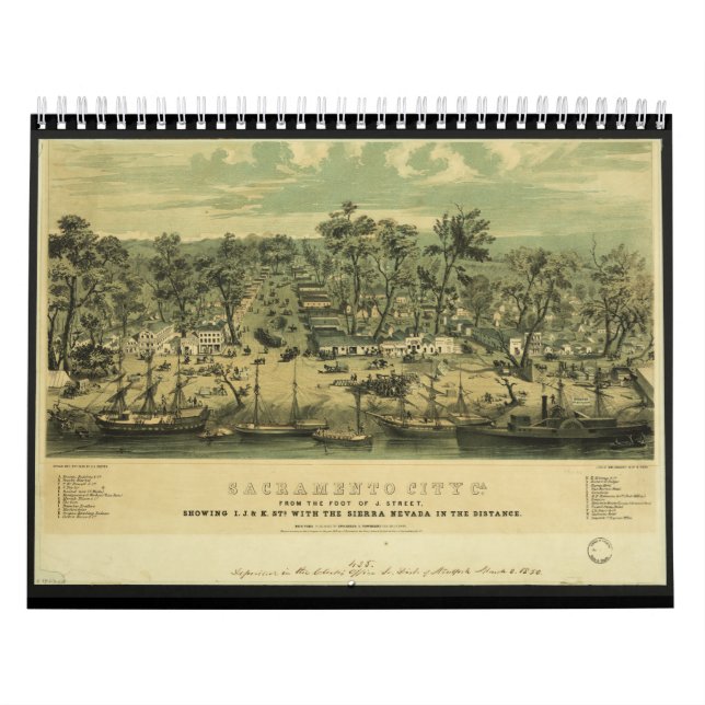 Calendrier Mural Sacramento City California en 1849 par C Parsons (Protection)