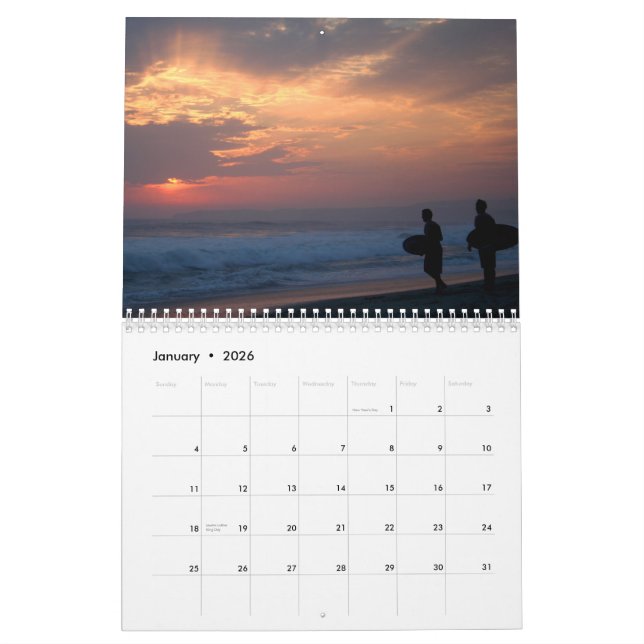 Calendrier Mural Scènes de plage (Jan 2026)