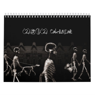 Calendrier Mural Sépia de minuit de noir de balade de squelettes de