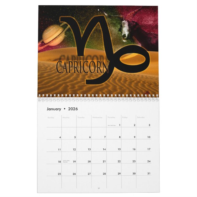 Calendrier Mural Signes de zodiaque (Jan 2026)