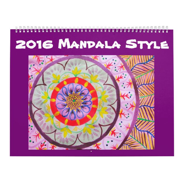 Calendrier Mural Style de mandala d'aquarelle (Protection)