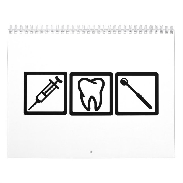 Calendrier Mural Symboles d'icônes de dentiste (Protection)