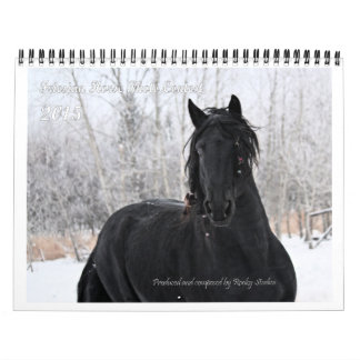 Calendrier Mural Taille standard de photo frisonne de cheval