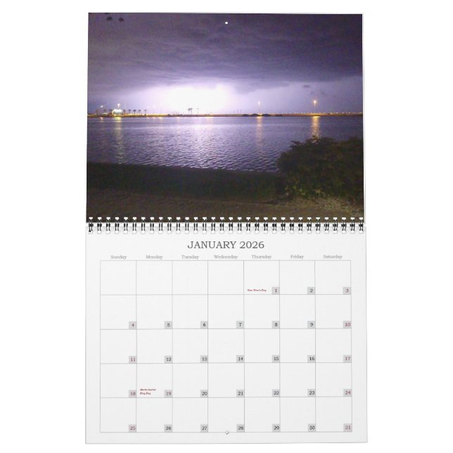 Calendrier Mural Tampa Bay, orages de la Floride (Jan 2026)