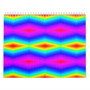 Calendrier Mural Teinture à cravate arc-en-ciel