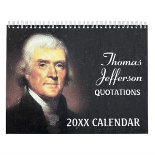 Calendrier Mural Thomas Jefferson cite avec une photo présidentiell