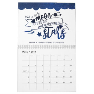 Calendrier Mural Tir pour la lune