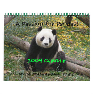 Calendrier Mural Une passion pour Pandas !, 2009 Calend... -Personn