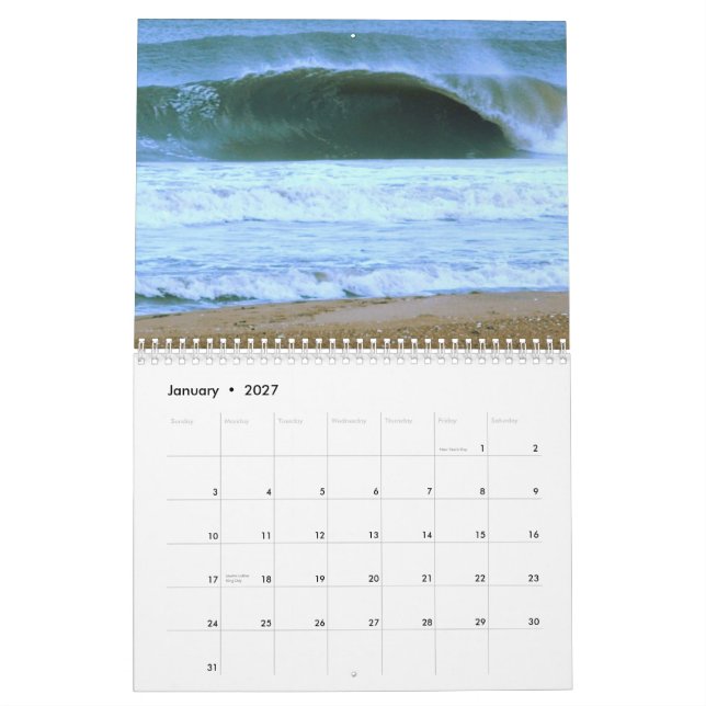 Calendrier Mural Vagues, vent, et sable Calander 2012 (Jan 2027)