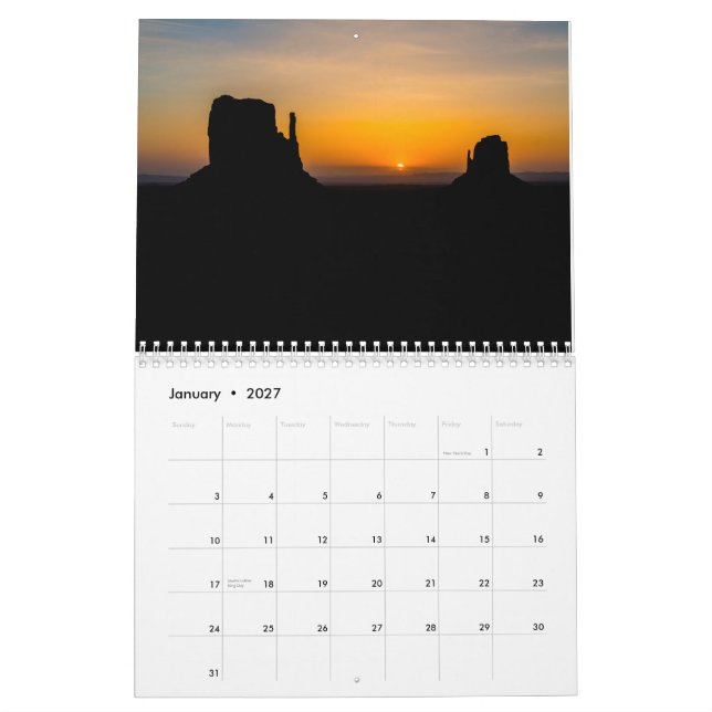 Calendrier Mural Vallée de monument (Jan 2027)