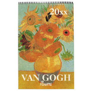 Calendrier Mural Van Gogh Fleurs avec des tournesols, des pavots, I