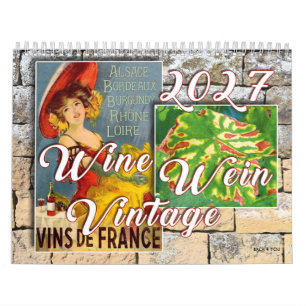 Calendrier mural vin - Vin vintage