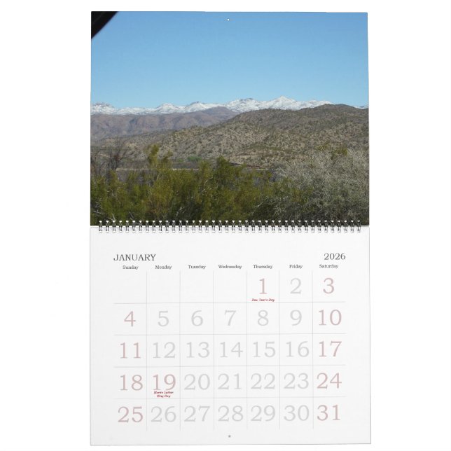 Calendrier Mural vue de canyon grand (Jan 2026)