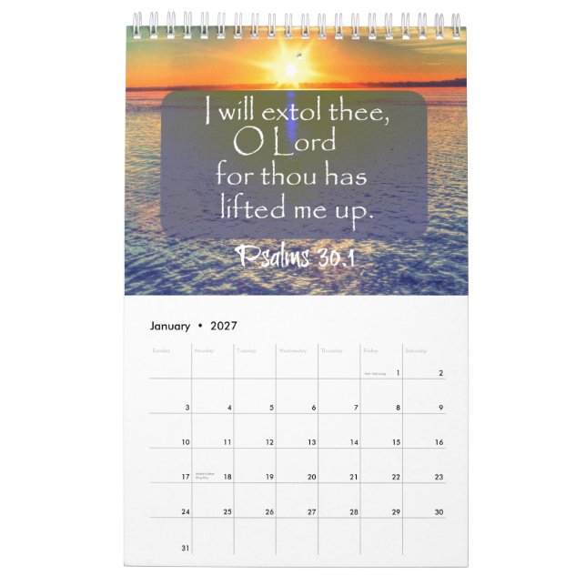 Calendrier Nature avec versets bibliques 2016 (Jan 2027)