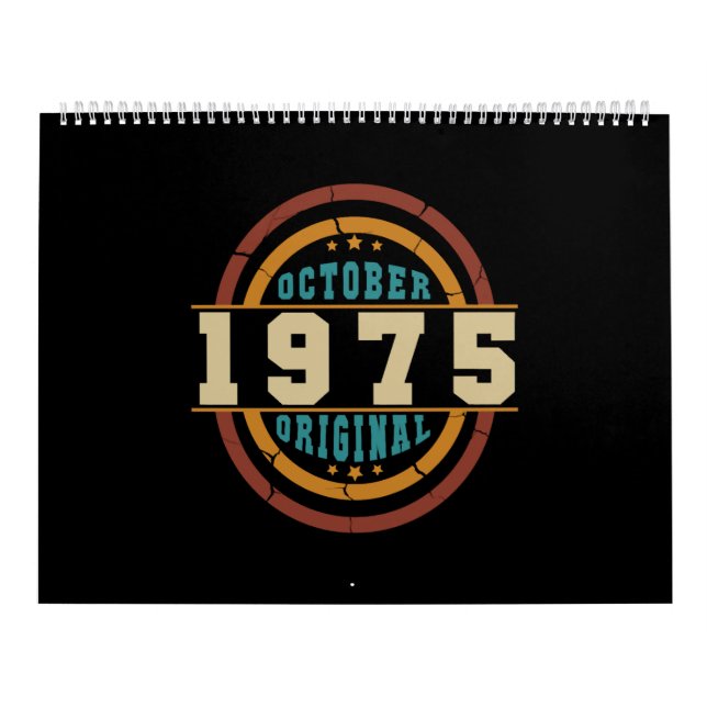 Calendrier Né Octobre 1975 Rétro d'origine (Protection)
