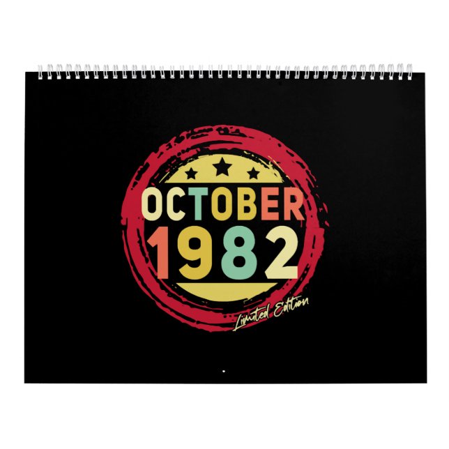 Calendrier Né Octobre 1982 Cadeau Vintage (Protection)