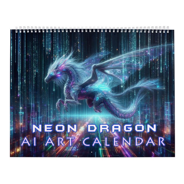 Calendrier Neon Dragon AI Art (Protection)