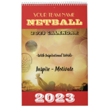 Calendrier Netball 2023 Nom de l'équipe personnali