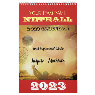 Calendrier Netball 2023 Nom de l'équipe personnali