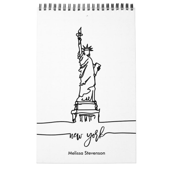 Calendrier New York City Skyline Lady Liberty Statue (Protection)