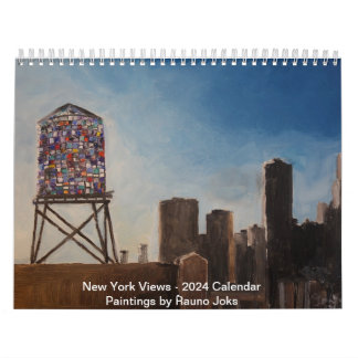 Calendrier New York Views 2024, Peintures de Rauno Joks
