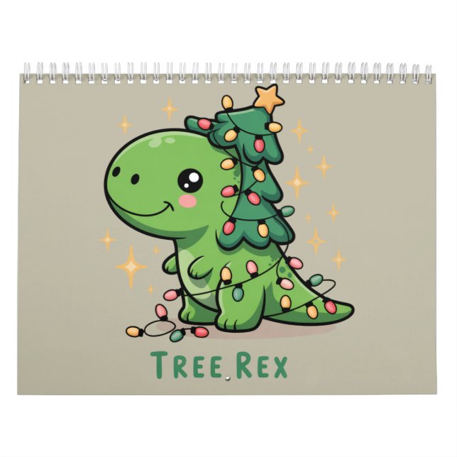 Calendrier Noël Dinosaure Fête Lumière Drôle Arbre Rex (Protection)