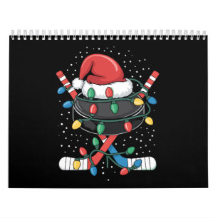 Calendrier Noël Hockey Xmas Père Noël Chapeau Sports Balle 