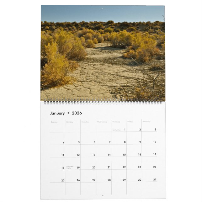 Calendrier noir 2013-2014 de Playa de désert de (Jan 2026)