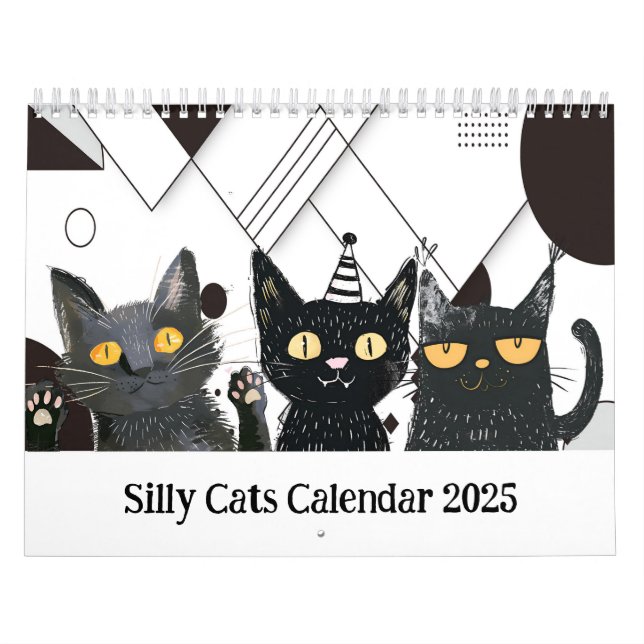 Calendrier noir et blanc de chats soyeux (Protection)
