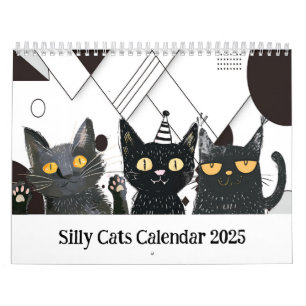 Calendrier noir et blanc de chats soyeux