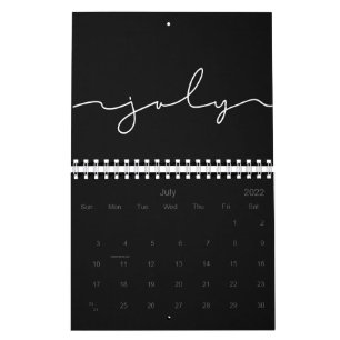 Calendrier Noir et blanc minimaliste 2025