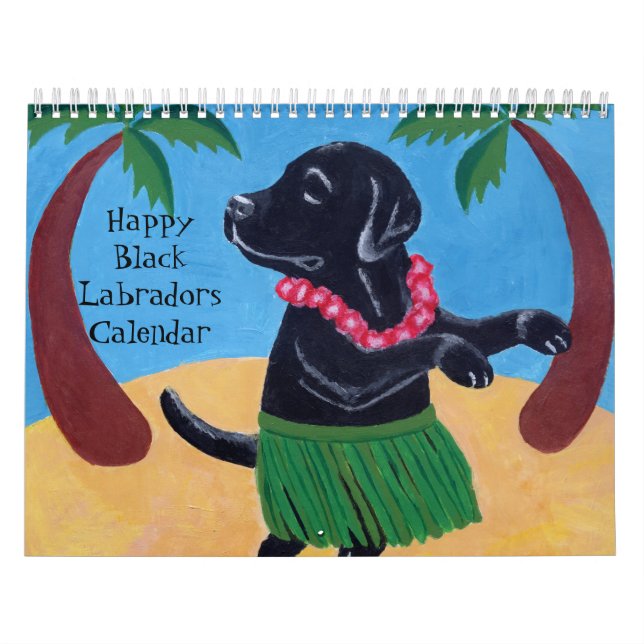 Calendrier noir heureux de Labradors B 2018 (Protection)