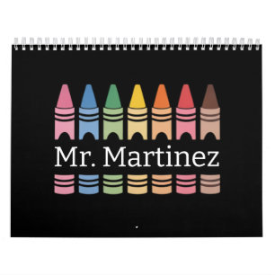 Calendrier Nom de l'enseignant Crayon personnalisé Cute Back 