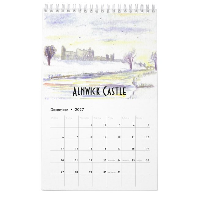 Calendrier Northumberland 2019 (Dec 2027)