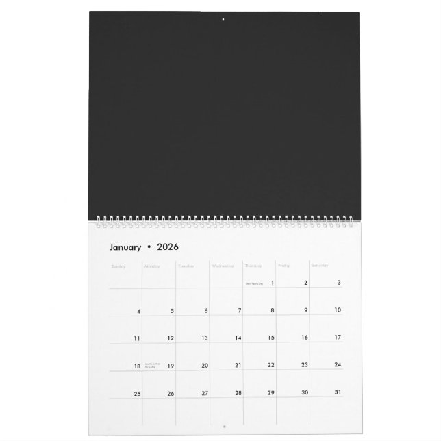 Calendrier Nouveau Personnalisé une photo en noir et blanc d' (Jan 2026)
