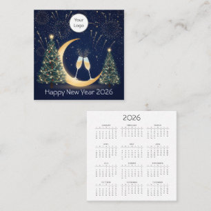 Calendrier Nouvel An 2026 Carré Carte de visite