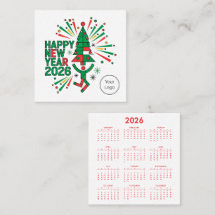 Calendrier Nouvel An 2026 Carré Carte de visite