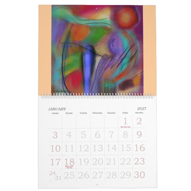 Calendrier numérique de dessin d'ABSTRACTIONS (Jan 2027)