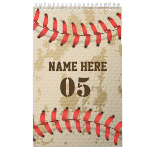 Calendrier Numéro de base-ball Vintage personnalisé Rétro