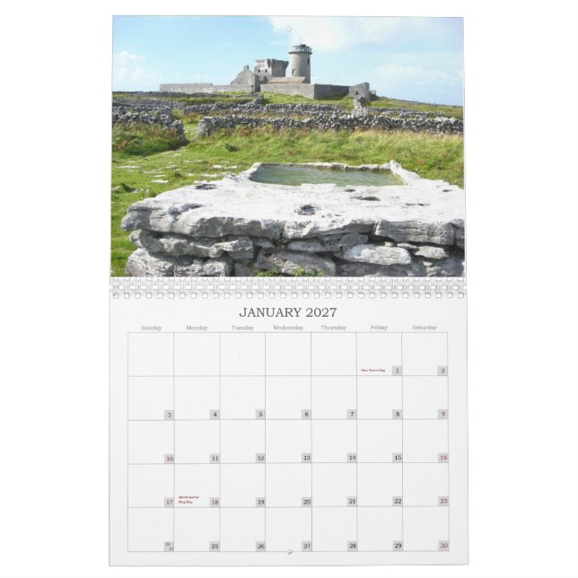 Calendrier occidental de l'Irlande (Jan 2027)