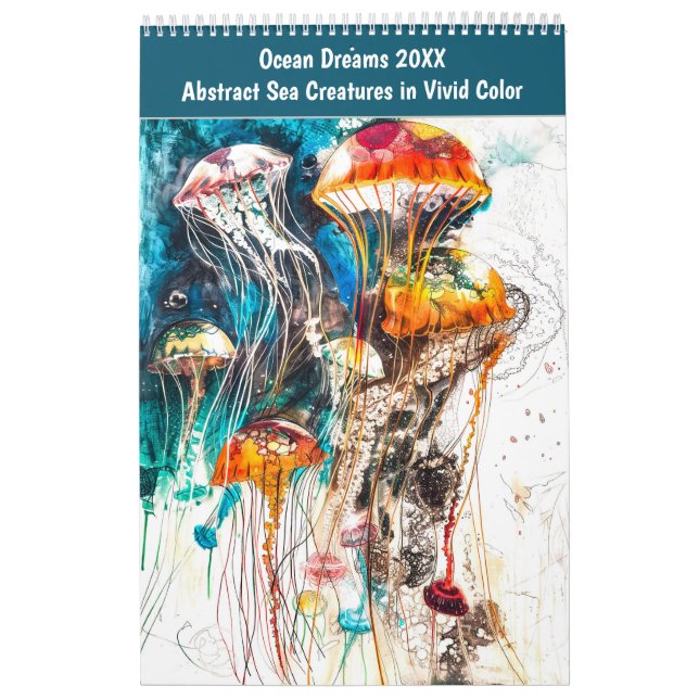 Calendrier Ocean Dreams 2026 – Abstract Sea Creatures in Vivi (Protection)