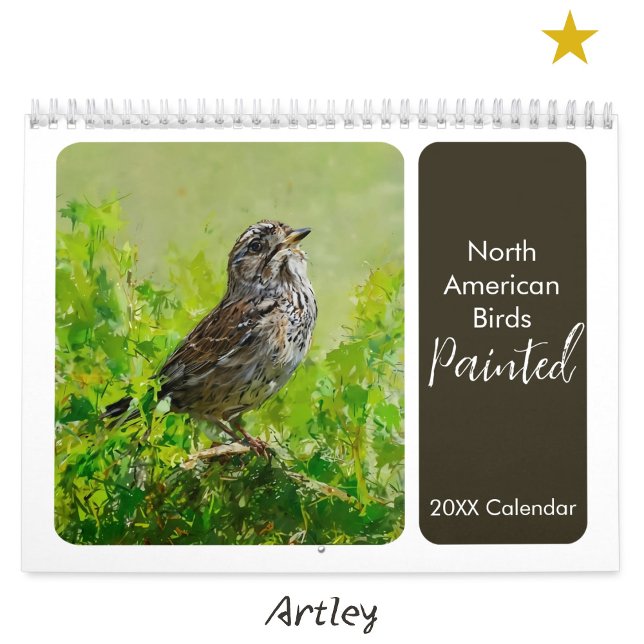 Calendrier Oiseaux peints en Amérique du Nord Jardin Birding (Créateur téléchargé)