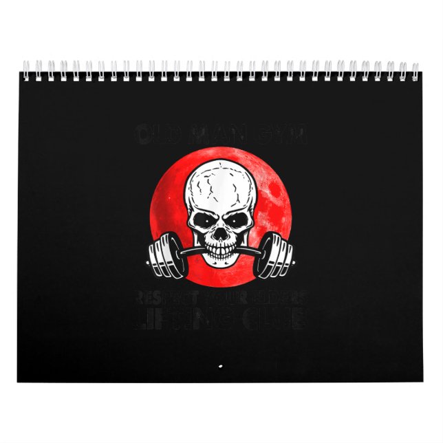 Calendrier Old Man Gym Respect Your Elders Lifting Club Skull (Protection)