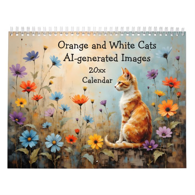 Calendrier Orange and White Cats AI-generated Images (Protection)