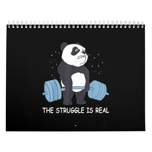 Calendrier Panda Struggle Est Vraiment Bear Deadlift Funny Gy (Protection)