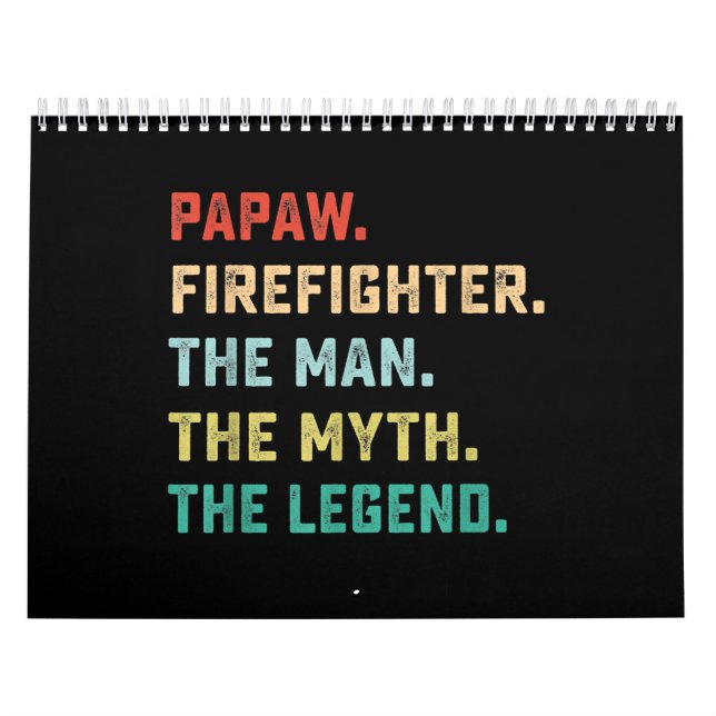 Calendrier Papaw Pompier Homme Mythe Légende Papa Cadeaux (Protection)