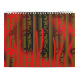 Calendrier papier peint rayé blanc et marron avec motif