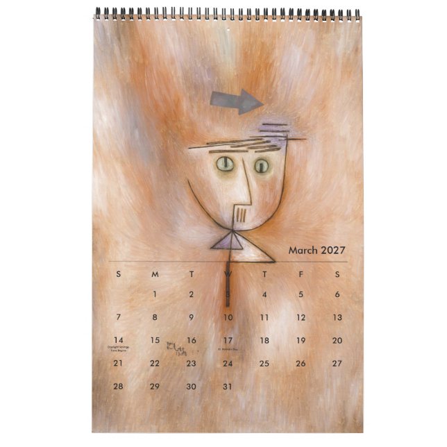 Calendrier par Paul Klee (Mar 2027)